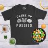 Funny Cat Drinking Shirt – ‘Drink Up Pussies’ Novelty Graphic Tee | Adult Humor, St. Patrick’s Day & Party Wear(Green)