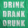 Mens Drink Drank Drunk Funny St Patricks Day T Shirts Drinking Tee for Guys(Heather Green – Drink)