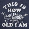 Mens Funny T Shirts I’m This Old – Oldometer 40, 50, or 60 and More Sarcastic Birthday Graphic Novelty Tees for Men(Heather Navy – How Old I Am)