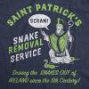 Mens Funny T Shirts Saint Patricks Snake Removal Service Sarcastic St Paddys Day Tee for Men