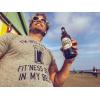 Mens Im Into Fitness Fitting This Beer in My Belly T Shirt Funny Drinking Tee(Dark Heather Grey)