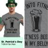 Mens Im Into Fitness Fitting This Beer in My Belly T Shirt Funny Drinking Tee(Heather Green)