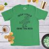 Mens Irish I Could Drink This Beer T Shirt Funny St Patricks Day T-Rex Dino Graphic Tee(Heather Green)