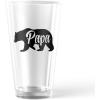 Papa Bear Pint Glass Funny Cool Father’s Day Dad Gift Novelty Cup-16 oz Funny Drinking Glasses Dad Joke Novelty Drinking Glasses White Standard