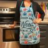 The Food Has Weed in It Funny Marijuana 420 Novelty Kitchen Accessories Funny Graphic Kitchenwear 420 Cool Food Novelty Cookware Green Oven Mitt(Oven Mitt + Apron)