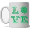 Crazy Dog T-Shirts Clover Love Mug Cool St Patricks Day Shamrock Coffee Cup – 11oz Microwave Safe Insulated Drinking Cup