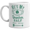 Crazy Dog T-Shirts He’s My Drunker Half Mug Funny St Patricks Day Relationship Drinking Coffee Cup – 11oz Microwave Safe Insulated Drinking Cup