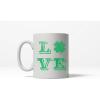 Crazy Dog T-Shirts LOVE Lucky Clover Vintage Cute Irish St. Patricks Day Ceramic Coffee Drinking Mug – 11oz Microwave Safe Insulated Drinking Cup