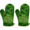 Crazy Dog T-Shirts My Favorite Herb Funny 420 Pot Leaf Smoking Novelty Kitchen Utensils Funny Graphic Kitchenwear 420 Cool Food Novelty Cookware Green – Oven Mitt(Oven Mitt (Pack of 2))
