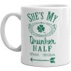 Crazy Dog T-Shirts She’s My Drunker Half Mug Funny St Patricks Day Relationship Drinking Coffee Cup – 11oz Microwave Safe Insulated Drinking Cup
