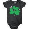 Crazy Dog T-Shirts Winking Clover Baby Bodysuit Funny Sarcastic St Patricks Day Jumper For Infants