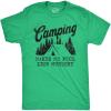 Mens Camping Makes Me Feel Less Murdery T Shirt Funny Cool Sarcastic Camp Top(Heather Green)