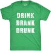 Mens Drink Drank Drunk Funny St Patricks Day T Shirts Drinking Tee for Guys(Heather Green – Drink)