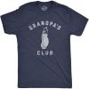 Mens Grandpa’s Club T Shirt Funny Grandfather Golf Lover Gift for Gramps Novelty Tee(Navy)