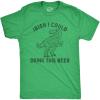 Mens Irish I Could Drink This Beer T Shirt Funny St Patricks Day T-Rex Dino Graphic Tee(Heather Green)