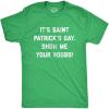 Mens It’s Saint Patrick’s Day Show Me Your Boobs T Shirt Funny St Paddy’s Day Graphic Tee(Heather Green)