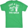 Mens Just A Lil Pat On The Back Graphic Tee Funny St Patricks Day T Shirt(Heather Green – Pat on the Back)