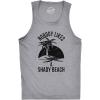 Mens Shady Beach Funny Cool Tees Sleeveless Gym Workout Novelty Fitness Tanktop(Light Heather Grey)