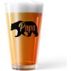 Papa Bear Pint Glass Funny Cool Father’s Day Dad Gift Novelty Cup-16 oz Funny Drinking Glasses Dad Joke Novelty Drinking Glasses White Standard