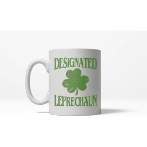 Crazy Dog T-Shirts Designated Leprechaun Funny St. Patrick’s Day Clover Ceramic Coffee Drinking Mug – 11oz Microwave Safe Insulated Drinking Cup
