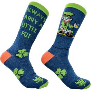 Crazy Dog T-Shirts Funny Socks for St Patricks Day Green Irish Socks for the Parade on Saint Pattys Day(Carry a Little Pot)