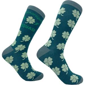 Crazy Dog T-Shirts Funny Socks for St Patricks Day Green Irish Socks for the Parade on Saint Pattys Day(Shenanigans Squad)
