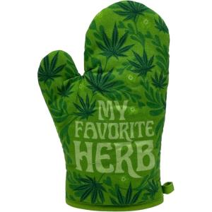 Crazy Dog T-Shirts My Favorite Herb Funny 420 Pot Leaf Smoking Novelty Kitchen Utensils Funny Graphic Kitchenwear 420 Cool Food Novelty Cookware Green – Oven Mitt(Oven Mitt)