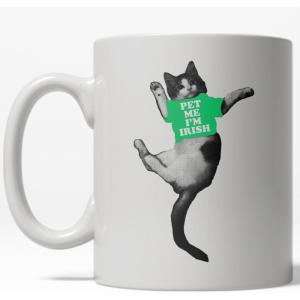 Crazy Dog T-Shirts Pet Me I’m Irish Mug Funny St. Patricks Day Coffee Cup – 11oz Microwave Safe Insulated Drinking Cup
