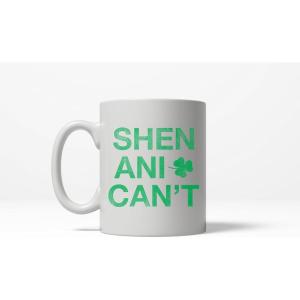 Crazy Dog T-Shirts Shenani-Cant Funny Irish St. Patrick’s Day Lucky Clover Ceramic Coffee Drinking Mug – 11oz Microwave Safe Insulated Drinking Cup