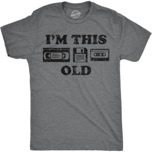 Mens Funny T Shirts I’m This Old – Oldometer 40, 50, or 60 and More Sarcastic Birthday Graphic Novelty Tees for Men(Dark Heather Grey – Im This Old)