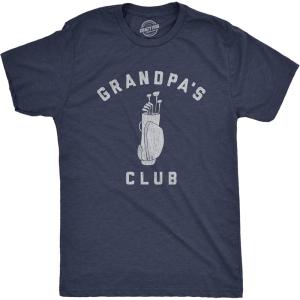 Mens Grandpa’s Club T Shirt Funny Grandfather Golf Lover Gift for Gramps Novelty Tee(Navy)