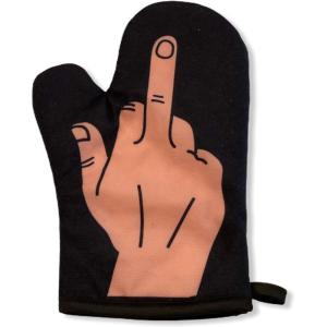 Middle Finger Oven Mitt Funny Flip The Bird Graphic Novelty Kitchen Glove Funny Graphic Kitchenwear Cool Food Novelty Cookware Black Oven Mitt(Oven Mitt)