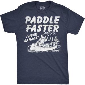 Paddle Faster I Hear Banjos Funny Vintage Movie T-Shirt(Heather Navy – Paddle Faster)