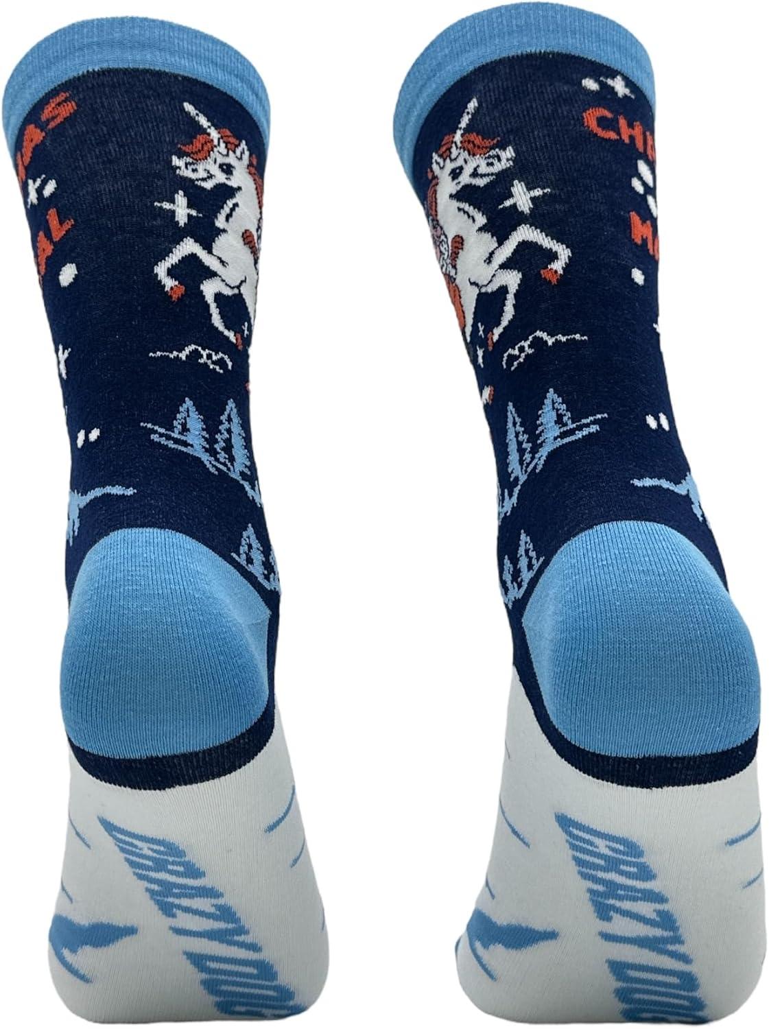 imageCrazy Dog TShirts Sarcastic Womens Christmas Socks with Funny Designs Sassy Footware for The HolidaysChristmas is Magical