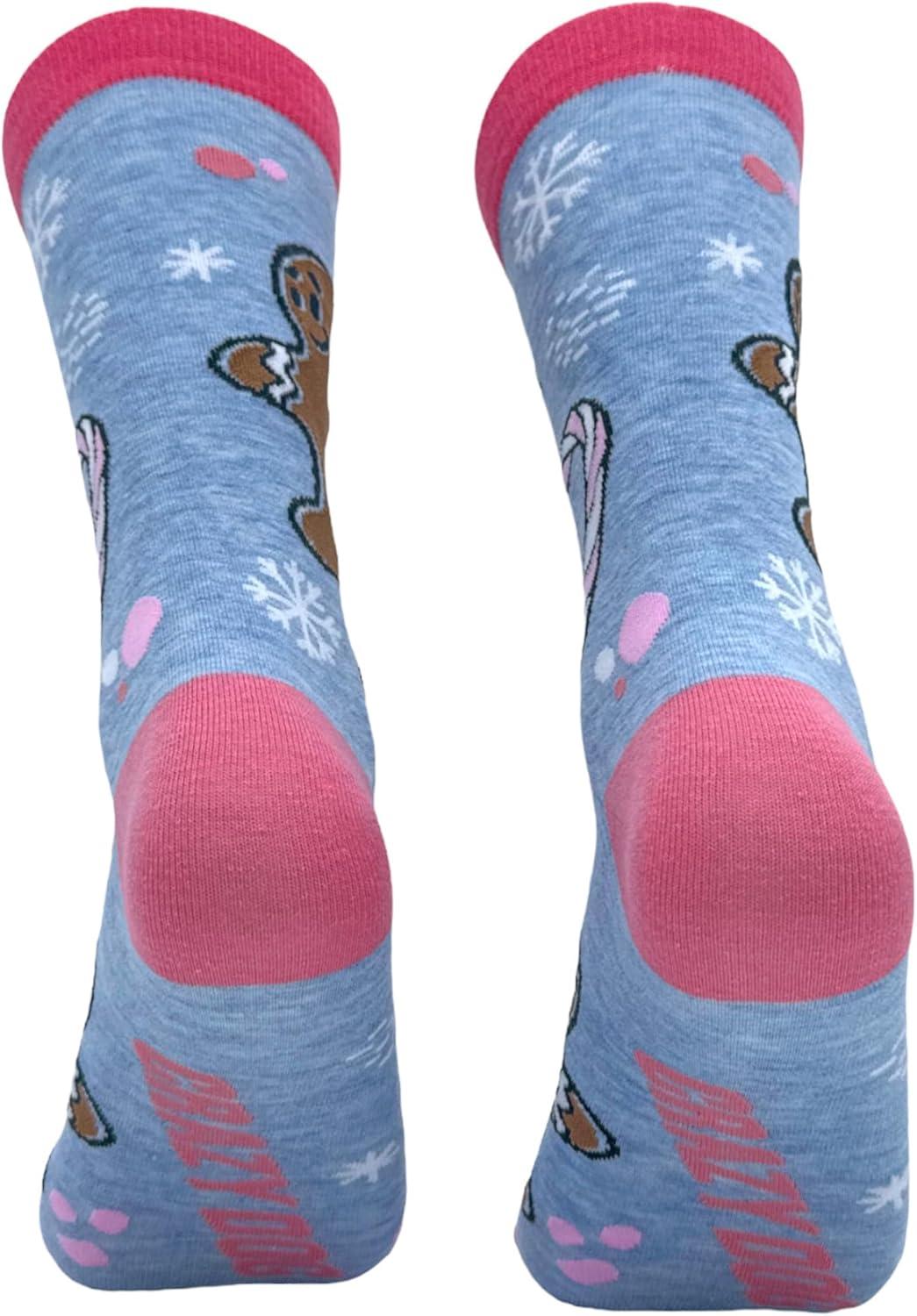 imageCrazy Dog TShirts Sarcastic Womens Christmas Socks with Funny Designs Sassy Footware for The HolidaysGingerbread Butt