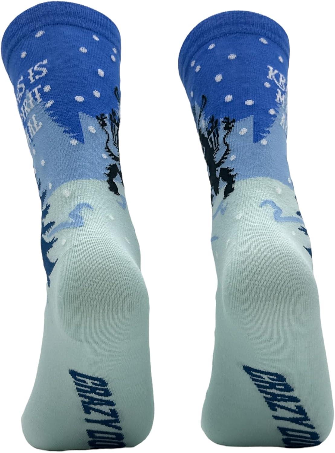 imageCrazy Dog TShirts Sarcastic Womens Christmas Socks with Funny Designs Sassy Footware for The HolidaysKrampus Spirit Animal