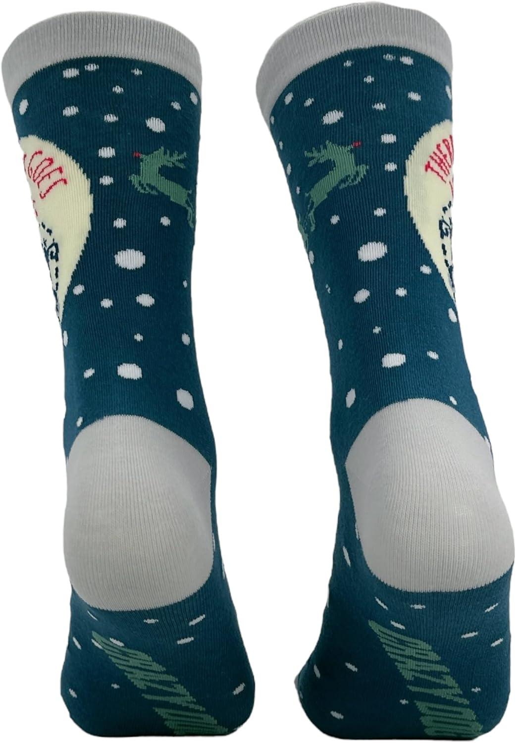 imageCrazy Dog TShirts Sarcastic Womens Christmas Socks with Funny Designs Sassy Footware for The HolidaysLast Flying F Santa