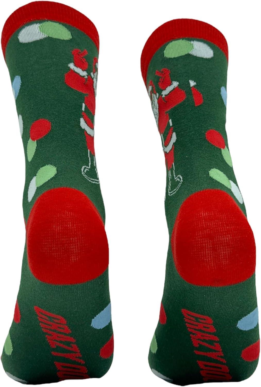 imageCrazy Dog TShirts Sarcastic Womens Christmas Socks with Funny Designs Sassy Footware for The HolidaysSanta Bird