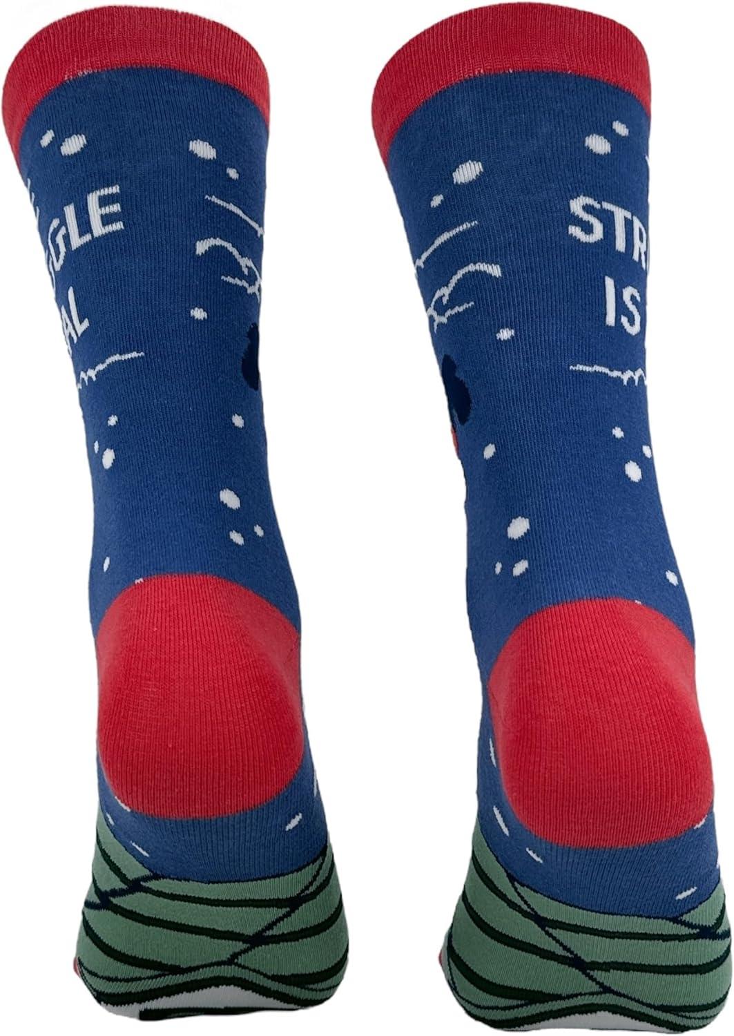 imageCrazy Dog TShirts Sarcastic Womens Christmas Socks with Funny Designs Sassy Footware for The HolidaysStruggle Real Santa