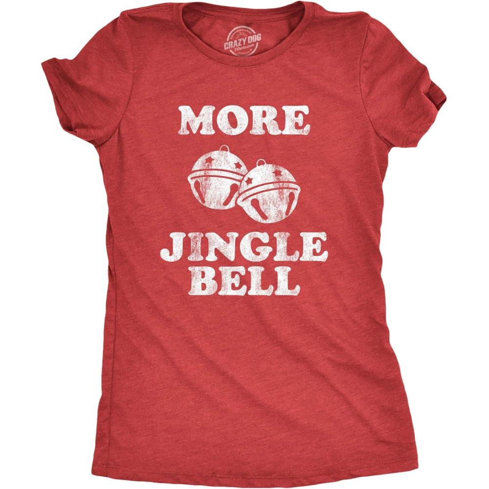 imageWomens More Jingle Bells T Shirt Funny Christmas Party Hilarious TShirtHeather Red