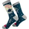 Crazy Dog T-Shirts Sarcastic Womens Christmas Socks with Funny Designs Sassy Footware for The Holidays(Last Flying F Santa)