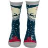 Crazy Dog T-Shirts Sarcastic Womens Christmas Socks with Funny Designs Sassy Footware for The Holidays(Last Flying F Santa)