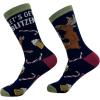 Crazy Dog T-Shirts Sarcastic Womens Christmas Socks with Funny Designs Sassy Footware for The Holidays(Lets Get Blitzen)