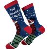Crazy Dog T-Shirts Sarcastic Womens Christmas Socks with Funny Designs Sassy Footware for The Holidays(Struggle Real Santa)