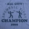Womens All City Snowball Fight Champion 1988 T Shirt Funny Winter Snow Graphic Vintage Tee(Light Heather Blue)