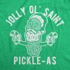 Womens Jolly Ol Saint Pickle-As T Shirt Funny Christmas Santa Pickle Graphic Tee(Heather Green)