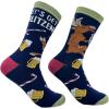 Crazy Dog T-Shirts Sarcastic Womens Christmas Socks with Funny Designs Sassy Footware for The Holidays(Lets Get Blitzen)