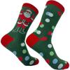 Crazy Dog T-Shirts Sarcastic Womens Christmas Socks with Funny Designs Sassy Footware for The Holidays(Santa Bird)