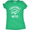 Womens Christmas Cheer Meter T Shirt Funny Holiday Xmas Party Graphic Tee(Heather Green)