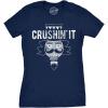 Womens Crushin It T Shirt Funny Christmas Nutcracker Tee for Ladies(Navy)
